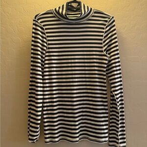 We The Free Black and White Striped Turtleneck